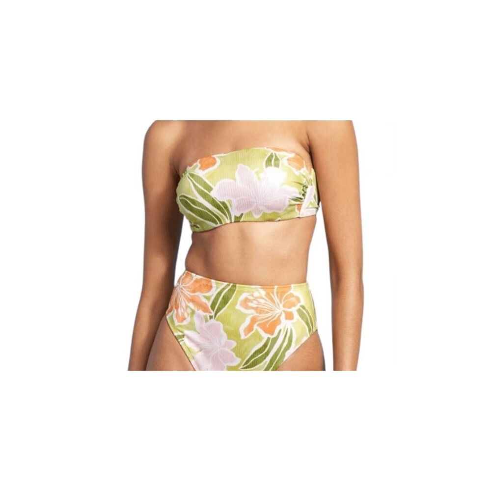 Shade & Shore Green Floral Bikini Bottom